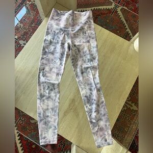 Athleta Salutation Stash Tight in Soft Purple Floral